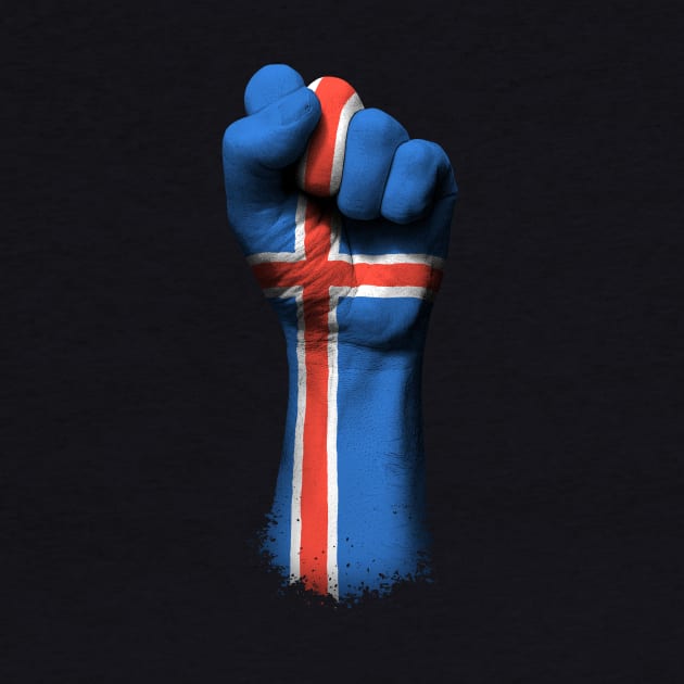 Flag of Iceland on a Raised Clenched Fist by jeffbartels